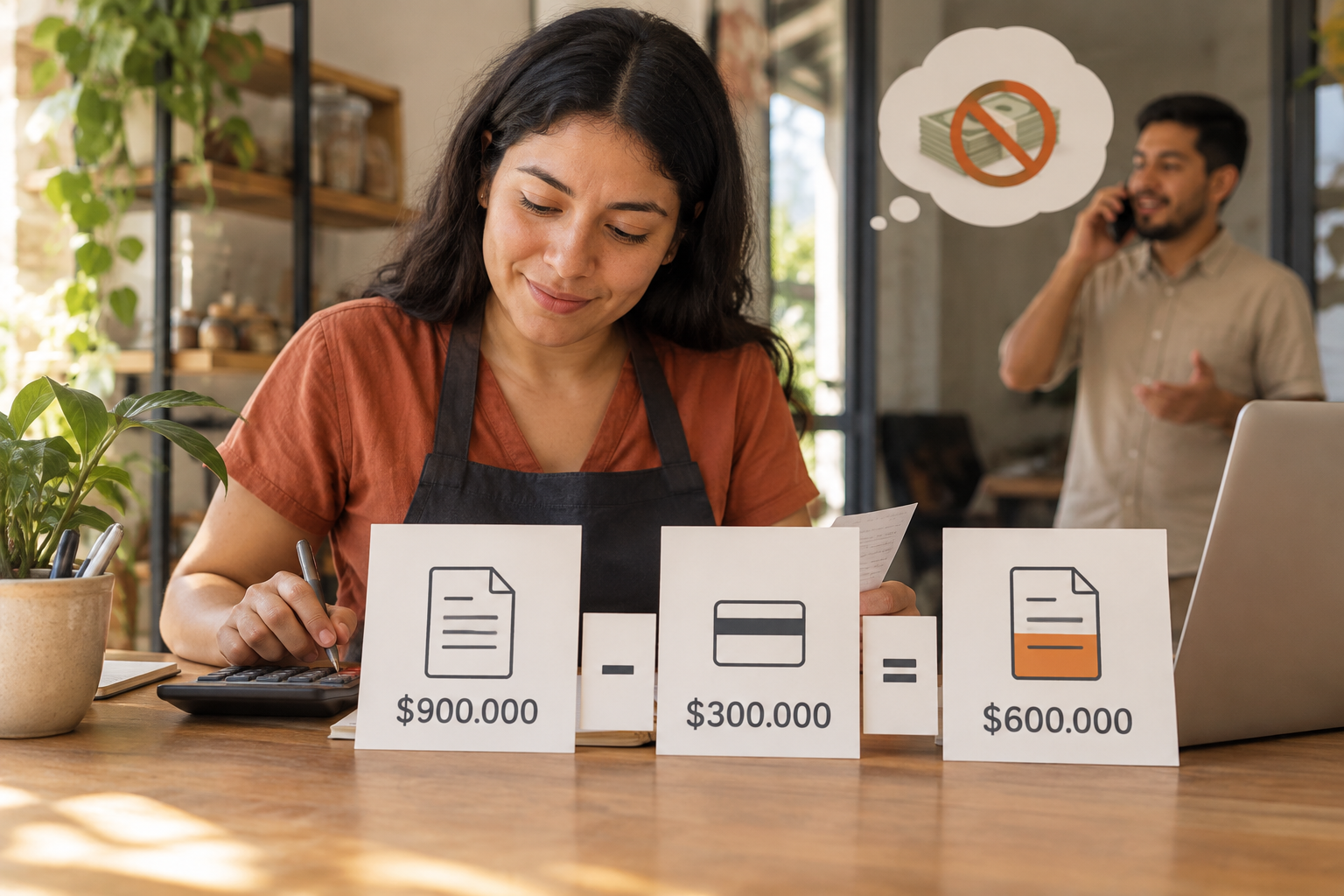 Un abono recibido de $300.000 COP reduce a $600.000 COP una cuenta por cobrar de $900.000 COP