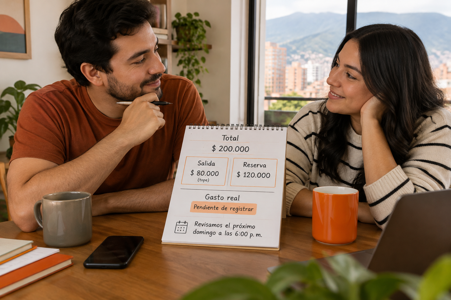 Acuerdo hipotético de $200.000 COP con límite de salida, reserva y fecha de revisión