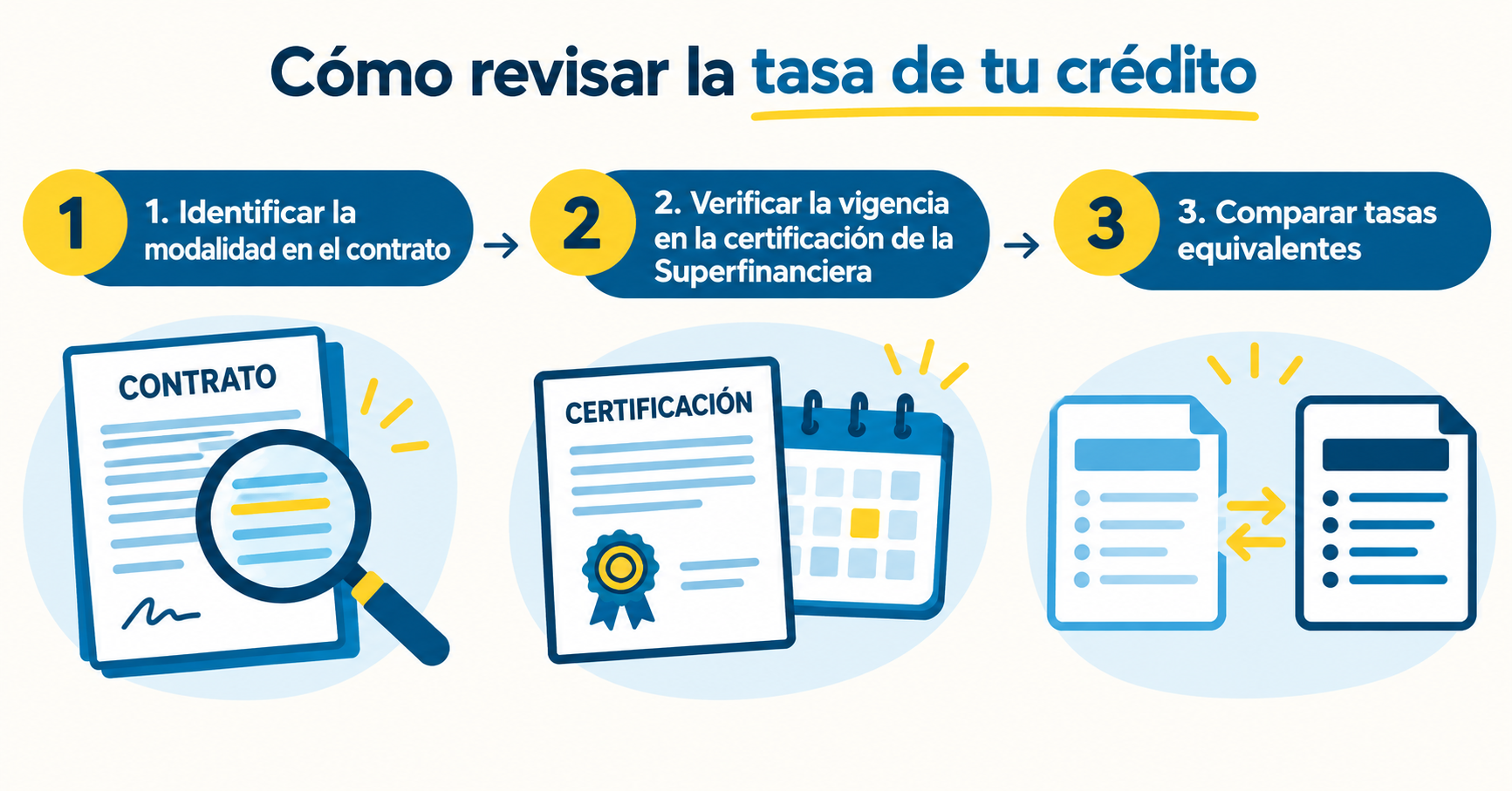 Tres pasos para identificar el límite de intereses aplicable a un crédito